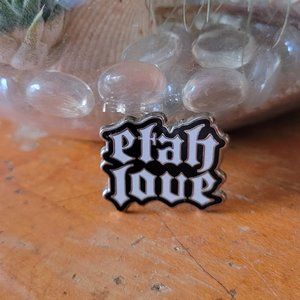 Etah Love enamel pin NEW! 1 inch 🖤 Handmade for Heavy Metal Hearts